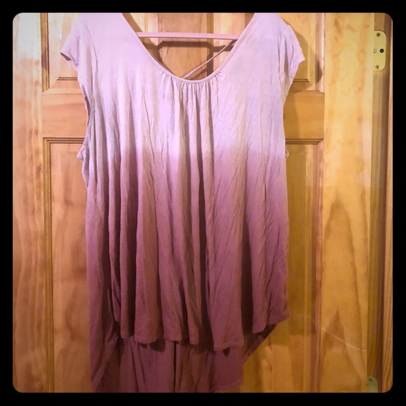 Lane Bryant Tops - Blush to burgundy ombré tee